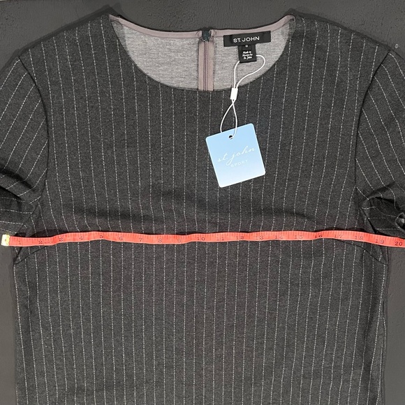 St. John Collection Pinstripe Jersey Dress - Picture 5 of 6